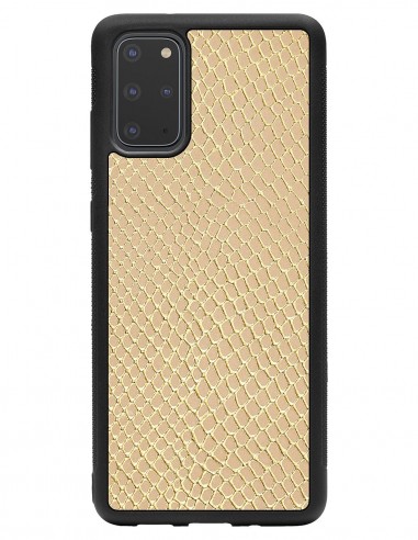 Etui premium skórzane, case na smartfon SAMSUNG GALAXY S20 PLUS. Skóra iguana gold.