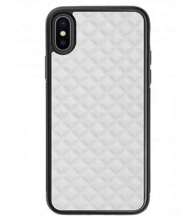 Etui premium skórzane, case na smartfon APPLE iPhone XS. Skóra pik biała mat.