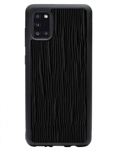 Etui premium skórzane, case na smartfon SAMSUNG GALAXY A31. Skóra lizard czarna.