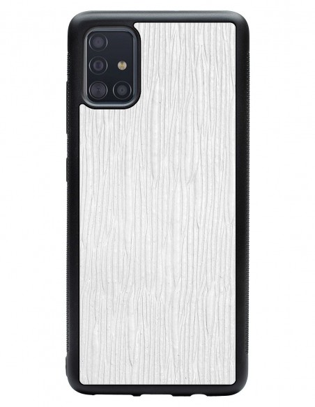 Etui premium skórzane, case na smartfon SAMSUNG GALAXY A51. Skóra lizard biała.