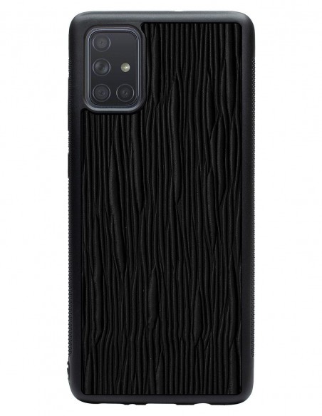 Etui premium skórzane, case na smartfon SAMSUNG GALAXY A71. Skóra lizard czarna.