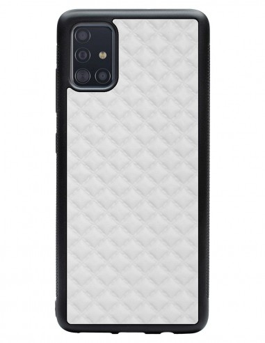 Etui premium skórzane, case na smartfon SAMSUNG GALAXY A51. Skóra pik biała mat.
