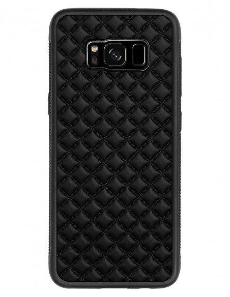 Etui premium skórzane, case na smartfon SAMSUNG GALAXY S8. Skóra pik czarna mat.