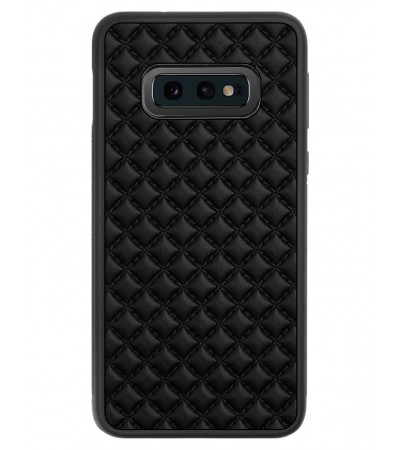 Etui premium skórzane, case na smartfon SAMSUNG GALAXY S10E. Skóra pik czarna mat.