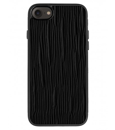 Etui premium skórzane, case na smartfon APPLE iPhone 7. Skóra lizard czarna.
