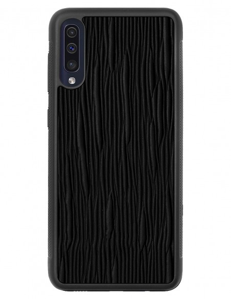 Etui premium skórzane, case na smartfon SAMSUNG GALAXY A50. Skóra lizard czarna.
