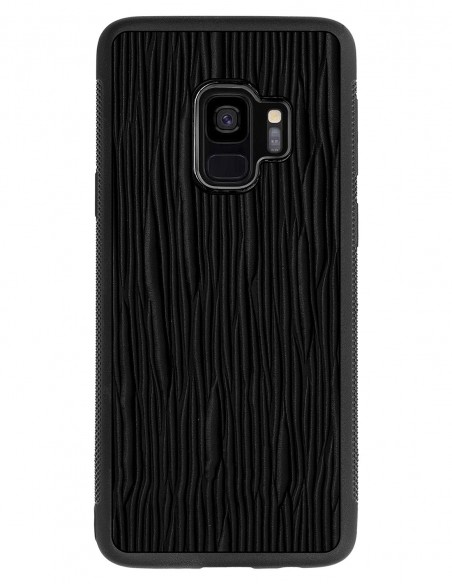Etui premium skórzane, case na smartfon SAMSUNG GALAXY S9. Skóra lizard czarna.