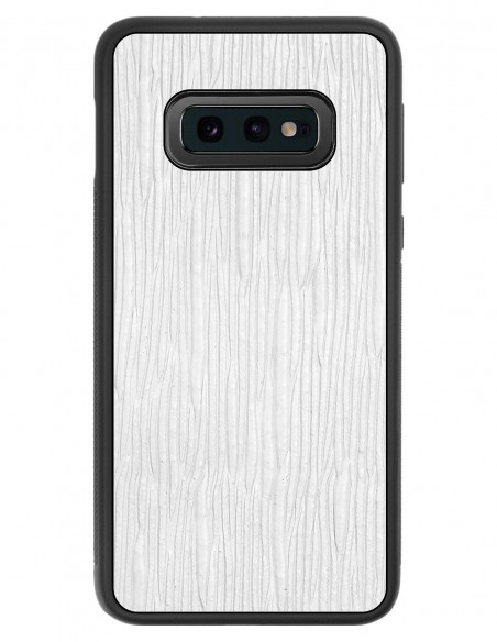 Etui premium skórzane, case na smartfon SAMSUNG GALAXY S10E. Skóra lizard biała.