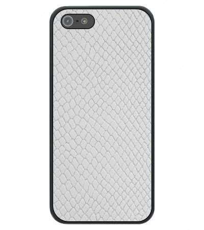 Etui premium skórzane, case na smartfon APPLE iPhone SE (2016). Skóra iguana biała.
