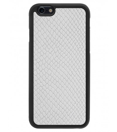 Etui premium skórzane, case na smartfon APPLE iPhone 6. Skóra iguana biała.