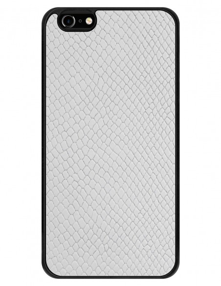 Etui premium skórzane, case na smartfon APPLE iPhone 6 PLUS. Skóra iguana biała.
