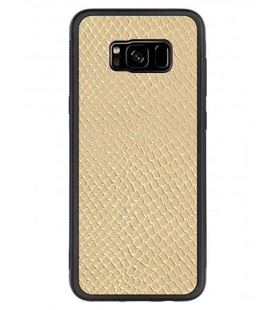 Etui premium skórzane, case na smartfon SAMSUNG GALAXY S8 PLUS. Skóra iguana gold.