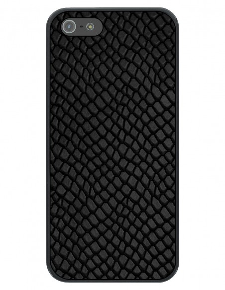 Etui premium skórzane, case na smartfon APPLE iPhone 5. Skóra iguana czarna.