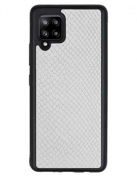 Etui premium skórzane, case na smartfon SAMSUNG GALAXY A42 5G. Iguana biały