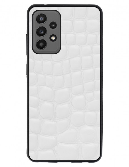 Etui premium skórzane, case na smartfon SAMSUNG GALAXY A52. Crocodile biały