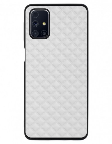 Etui premium skórzane, case na smartfon SAMSUNG GALAXY M31S. Pik biały mat