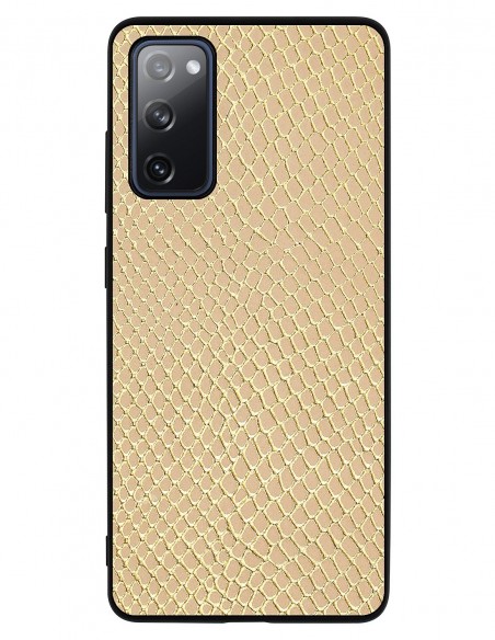 Etui premium skórzane, case na smartfon SAMSUNG GALAXY S20 FE. Iguana gold