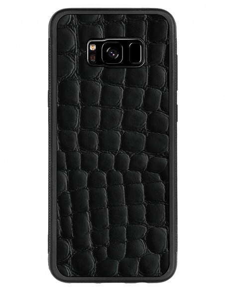 Etui premium skórzane, case na smartfon SAMSUNG GALAXY S8 PLUS. Skóra crocodile czarna.