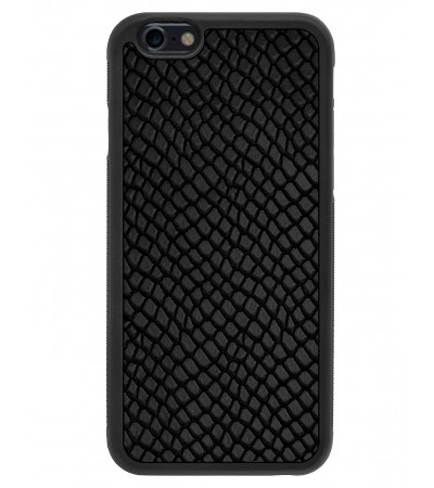Etui premium skórzane, case na smartfon APPLE iPhone 6. Skóra iguana czarna.