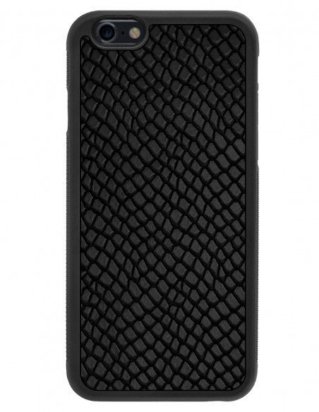 Etui premium skórzane, case na smartfon APPLE iPhone 6. Skóra iguana czarna.