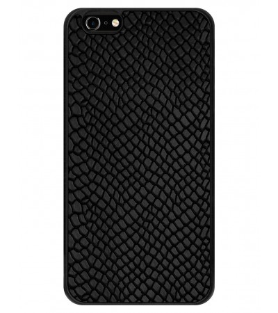 Etui premium skórzane, case na smartfon APPLE iPhone 6 PLUS. Skóra iguana czarna.