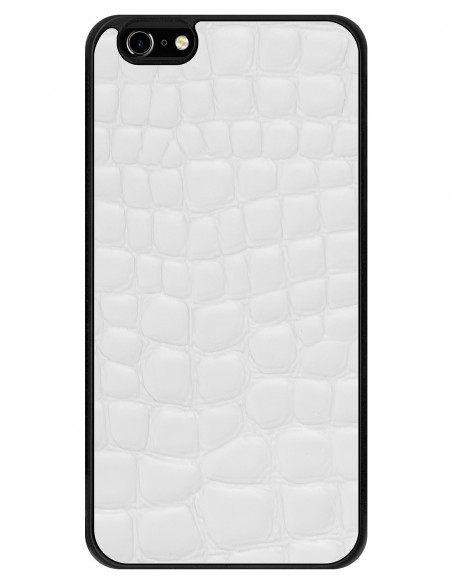 Etui premium skórzane, case na smartfon APPLE iPhone 6 PLUS. Skóra crocodile biała.