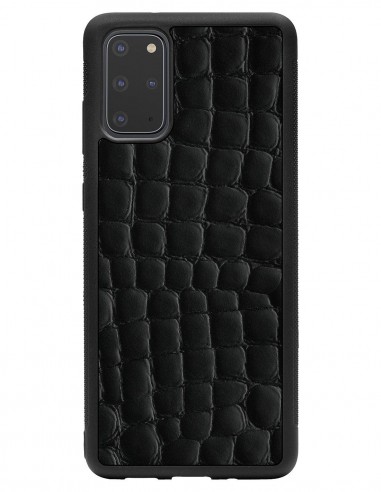 Etui premium skórzane, case na smartfon SAMSUNG GALAXY S20 PLUS. Skóra crocodile czarna.