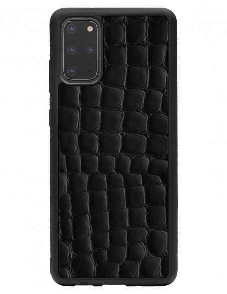 Etui premium skórzane, case na smartfon SAMSUNG GALAXY S20 PLUS. Skóra crocodile czarna.